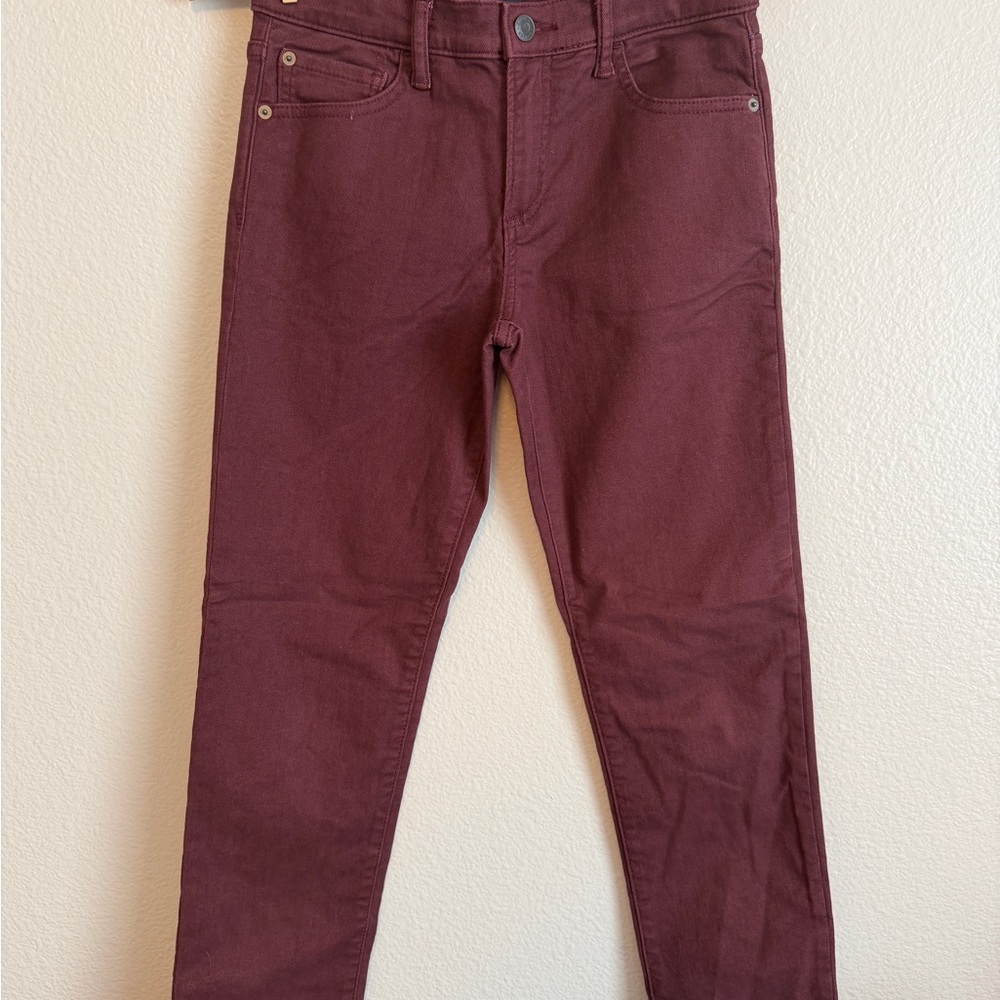 GAP Denim Stretch Slim Pants in Deep Red